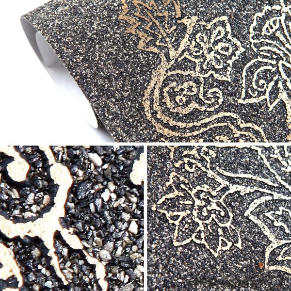 Grey color Factory Price Bronzing Plant Fiber Particle Wallpaper China Supplier