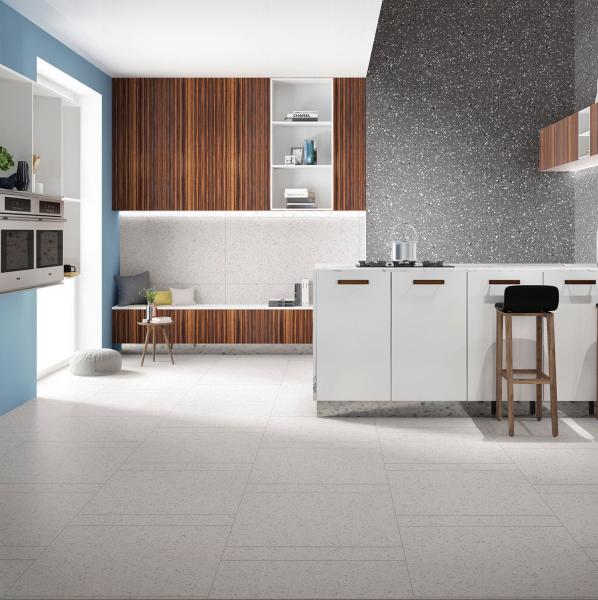 600x1200mm Grade AAA gris Terrazzo à l'intérieur du mur texturé visage de bébé vitrifié carreaux de porcelaine pour la décoration