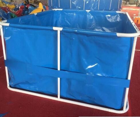 Élevage de poissons Aquarium réservoir de stockage d'eau, cylindre bleu au-dessus du sol étang de poisson réservoir de poisson pliable