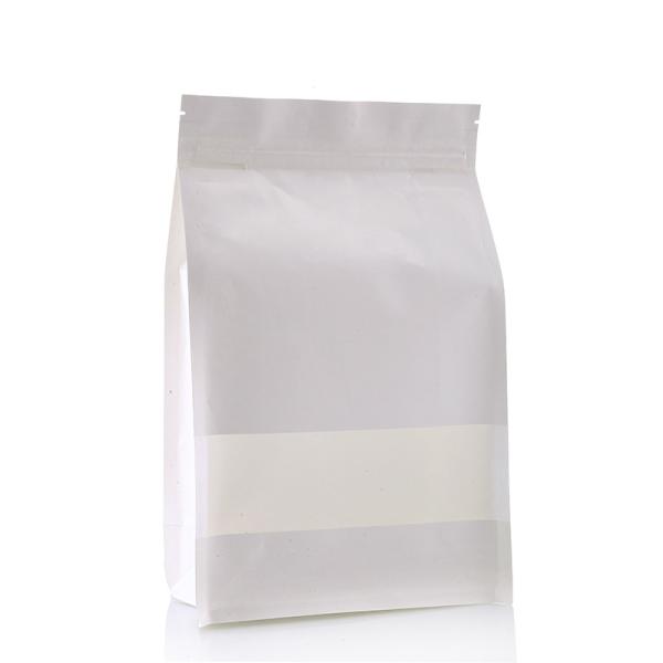 matte resealable zipper top food spot packaging bags flat bottom white kraft paper bags with rectangle window