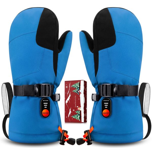 Child Rechargeable Battery Heated Microfiber Gloves Mittens 7.4V 3000MAH Lithium Battery Winter Sports Gear Snowboarding Warm