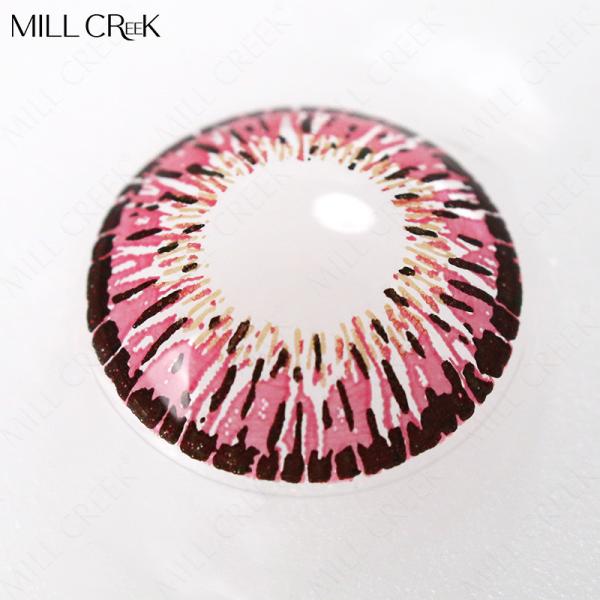 Cosmetic Pink Hazel Grey Lens Colour 14.2 Mm For Light Eyes