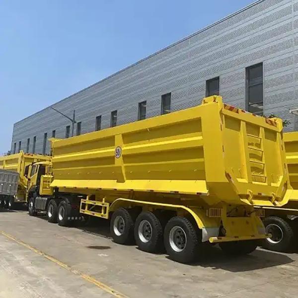 Flatbed Heavy Duty 13500X3000X1550 mm Tractor Hydraulic End Rear Tipper Dump Semi Trailer