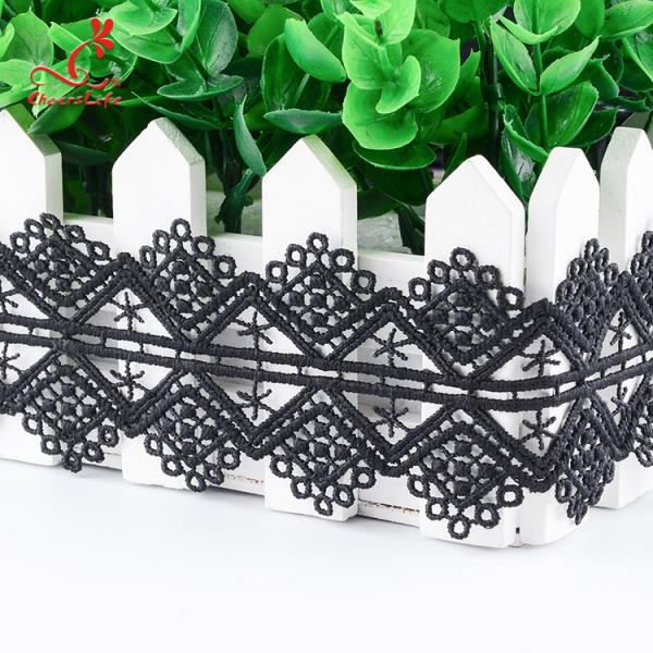 Вышивки пряжи молока цены по прейскуранту завода-изготовителя 4.5Cm Cheerslife граница ленты отделки шнурка расстворимой в воде химической черная для Diy