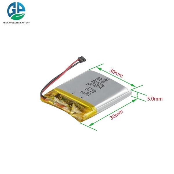 High Capacity 400mAh Li Ion Polymer Battery Pack 503030 KC Certificated Lipo Battery for Smart Watch