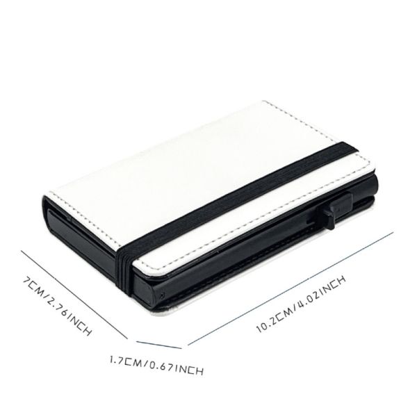 Sublimation Pu Leather Card Holder Automatic Pop Up With Aluminum Alloy Card Slots