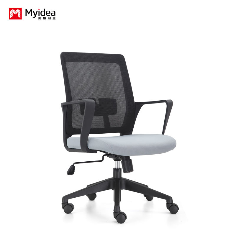 Ergonomic Staff Mesh Chair – High-Density Sponge Cushion, Breathable Mesh Fabric, Quiet Rolling Casters, and Certified Gas Lift Cylinder