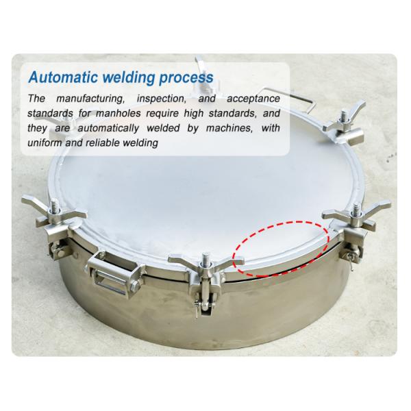 Durable Quick Opening Truck SS 304 316L Round Manhole Cover for Cement Tank