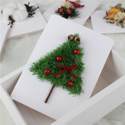 Cartão secado bonito criativo das flores de Diy para o presente de aniversário do presente do Natal