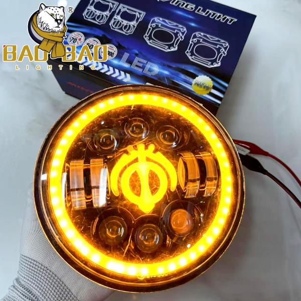 7 Inch White Yellow Motorcycle LED Headlight 12V Waterproof IP67