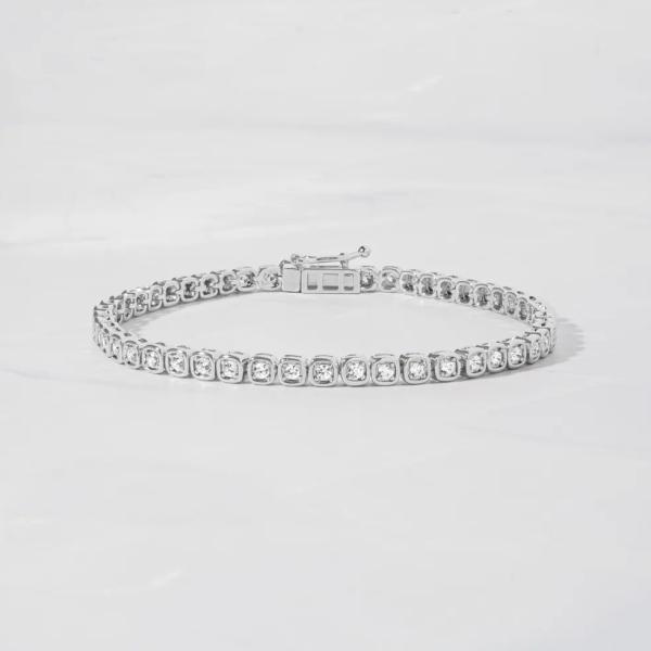 Brazalete de tenis de zircónia de 3 mm 925 Plata 14K Oro Revestido Joyería Unisex