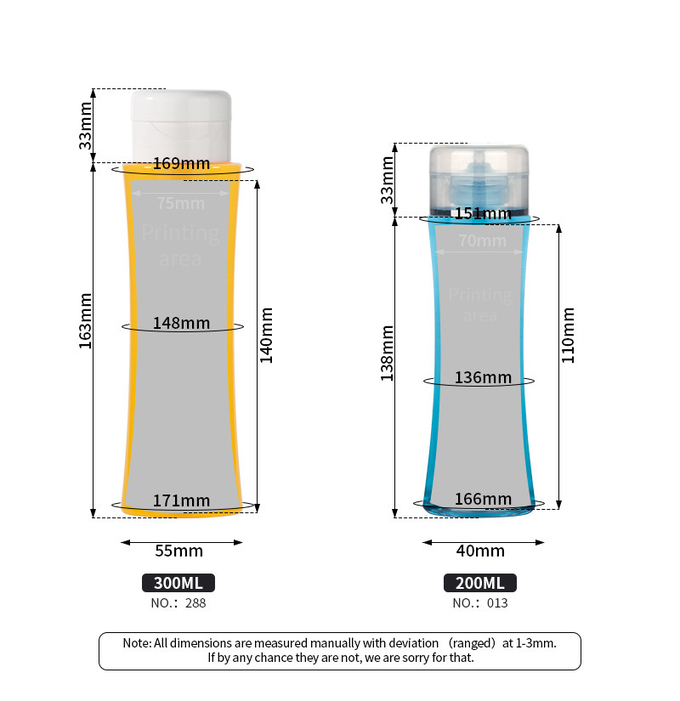 пластиковая верхняя часть винта 500ml разливает безвоздушный Refillable многоразовый желтый цвет по бутылкам