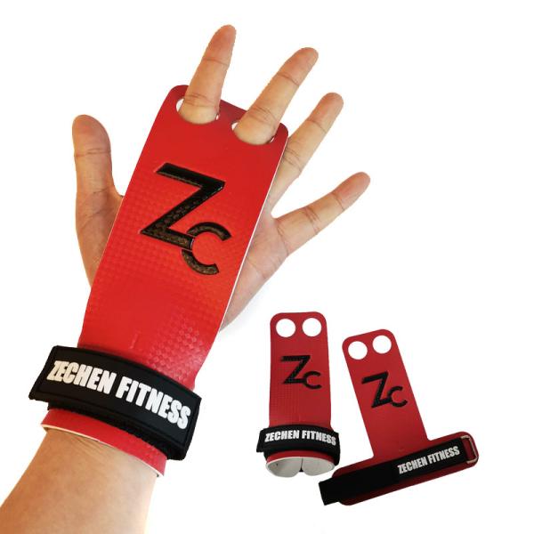 Weight lifting gymnastics hand protect carbon leather 2 hole crossfit hand grips