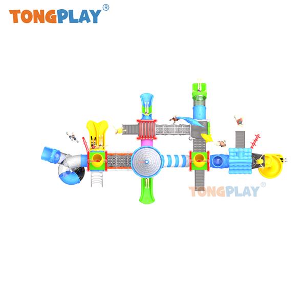 Water Playground Theme Park Equipment Aqua Play Amusement Kids Swimming Pool Game Children Pool Plastic Slide