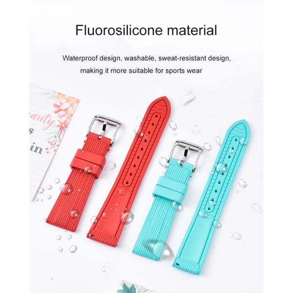 Vertical-Grain FKM Rubber Strap · Compatible With Smartwatches | Customizable Logo And Sizes - Wholesaler SHX With Fast Shipping