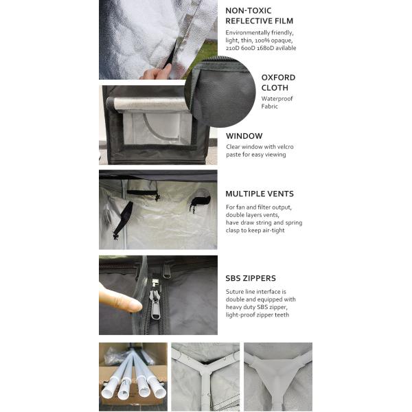 6.0KG 40*40*120cm Mini 16*16*48 Inch Indoor Grow Tent