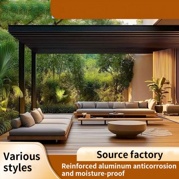 Courtyard Outdoor Flipped Louver Arbor Garden Villa High-Grade Awning Electric Aluminum Alloy Pavilion