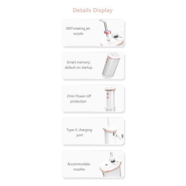 Фабрика Flosser воды водоструйной батареи 2000mAh уборщика зубов OEM складная