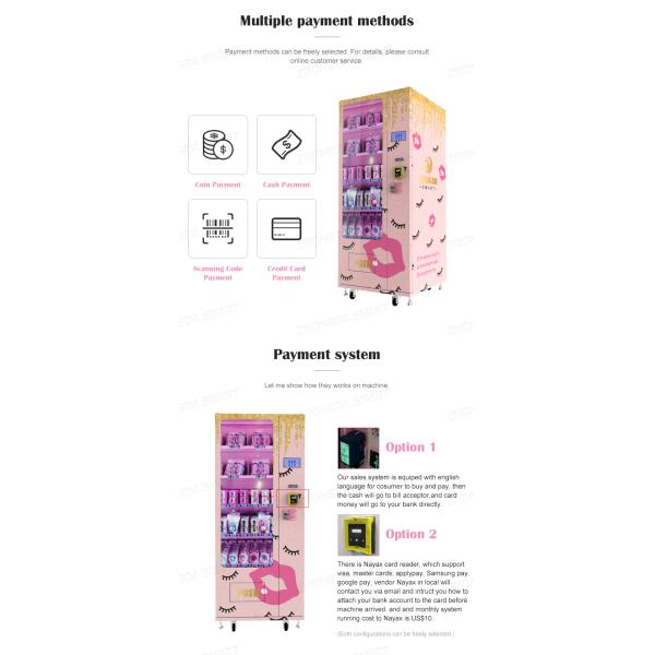 Customized Small Size Automatic Beauty Mini Vending Machine Lipgloss and Eyelashes Vending Machine