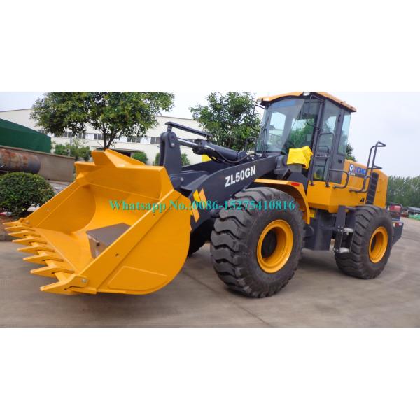 Hydraulic pilot control Heavy Load XCMG ZL50GN 5 Ton wheel loader with 3m3 bucket with CAT Engine