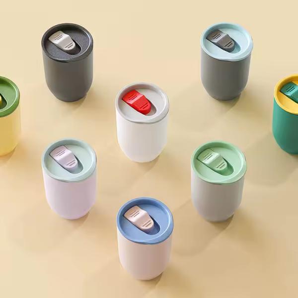 12oz Eco-friendly AS Plastic Coffee Mug Cups for Modern Design Accessories With Straw