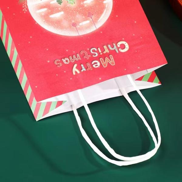 luxury Christmas Paper Shopping Bags Coated Paper for holiday gift