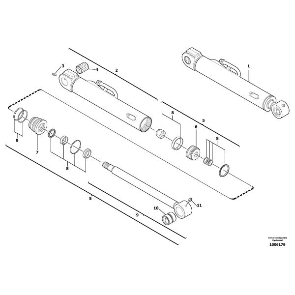 Excavator Arm Cylinder Hydrauilc Oil Cylinder For Arm Boom Bucket