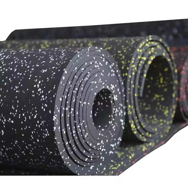 Custom Commercial Gym Flooring Rolls Green / Blue Rubber Non Slip Matting Roll