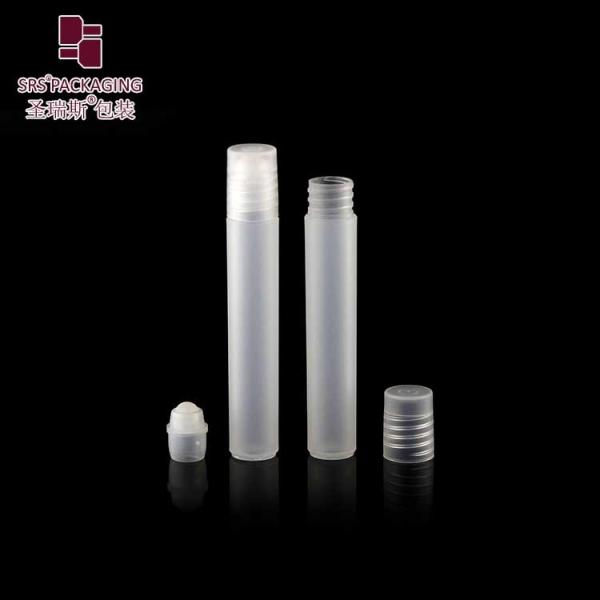 8ml White Plastic Roll On Bottle for Essential Oil Matte Finish Screw on Cap Logo Printing Available