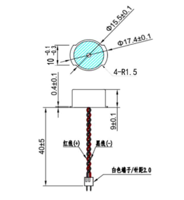 55.5khz 15.5mm UUltrasonic transducers for automotive parking systems  automotive reverse collision avoidance devices ultrasonic sensor
