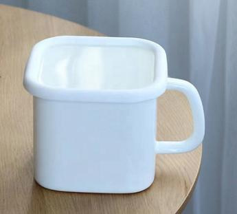 390g Iron Multi Color Square Enamel Noodle Pot Instant Noodle Cooking Pot Featuring Glass Lid Design