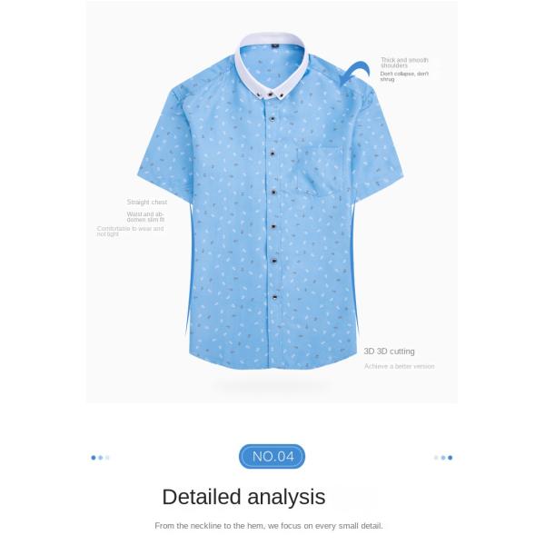 Polyester Fiber Men's Summer Floral Print Short-Sleeved Shirt Casual and Youth Design