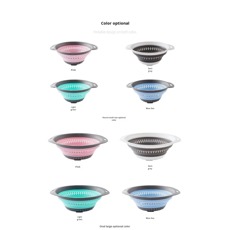 Wholesale Folding Eco-friendly Reusable Vegetable Plastic Drain Basket Simple Style Storage for Home Kitchen Use
