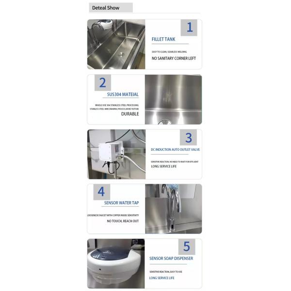 Умывальник больницы нержавеющей стали медицинский с датчиком, управляемым ногой