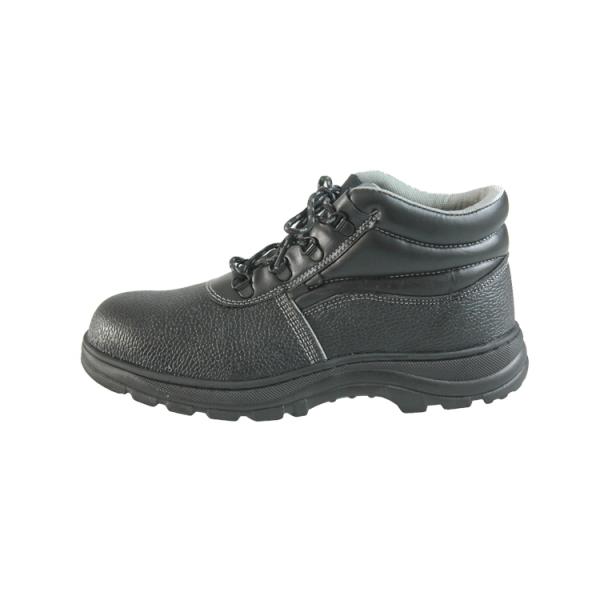 Black Genuine Leather Waterproof Safety Boots With Steel Toe And Steel Plate For Outdoor Work Shoes