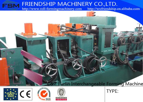 Electric Drive Galvanized C Z Purlin Roll Forming Machine With Touch Screen