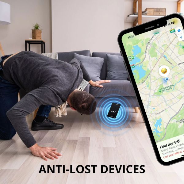 MFI Rechargeable Mini Wireless Charging card Air Tag Gps Tracker Card With NFC