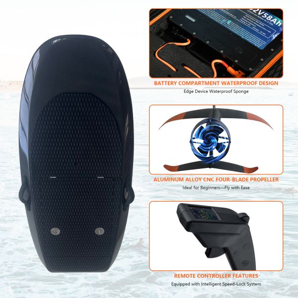 20km - 30km  Efoil 58AH Battery Carbon Power Unit  Electric Foil Surfboard IP67