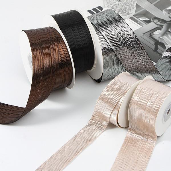 Gold and Silver Striped Hot Stamping Ribbon for DIY Headwear Hair Clips Clothing and Gift Boxes Perfect for Any Occasion