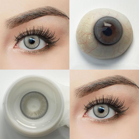 Grey Monthly Colored Contact Lenses 33Dk/T Oxygen Permeability With Hydrogel Material