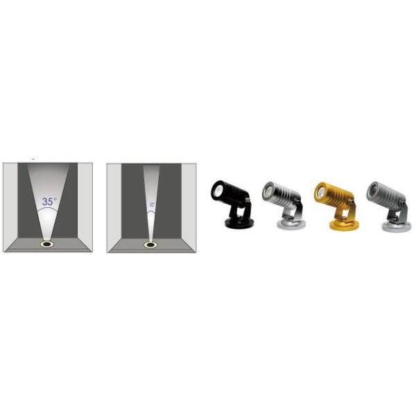 EDISON Outside LED Garden Spotlights With Powder Coating Aluminum Housing 24VDC