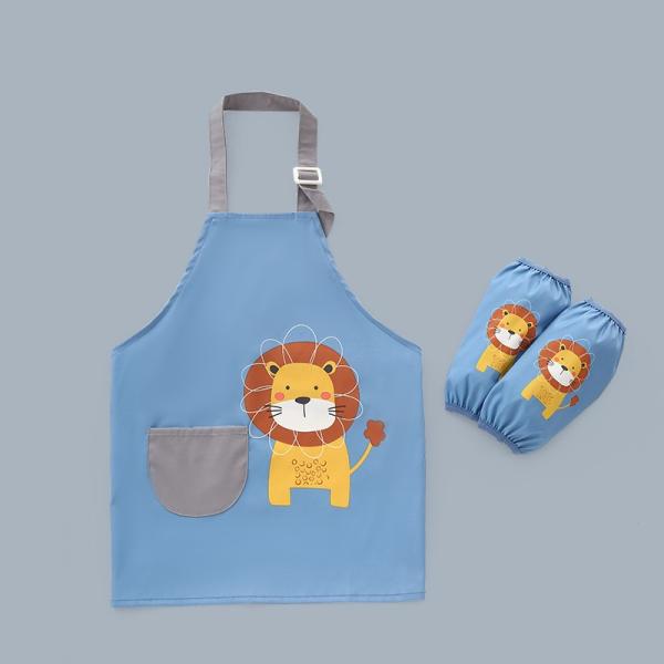 Uniform Bulk Cute WaterProof PU Nursing Children Kids Painting Apron With Sleeves