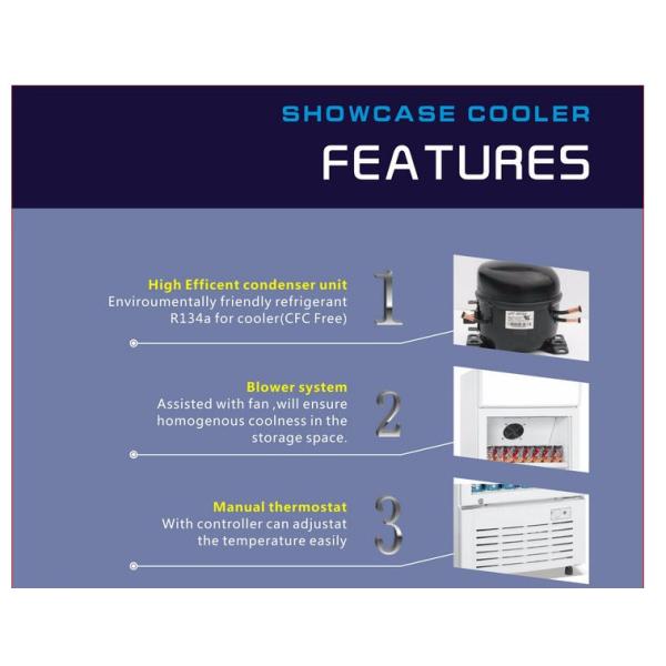 Dukers Commercial Refrigerator Freezer Fan Cooling Upright Showcase