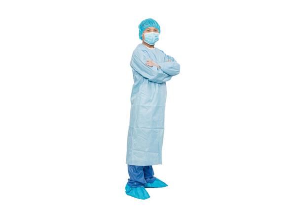Vestido cirúrgico descartável médico de Spunlace 68g da luva longa