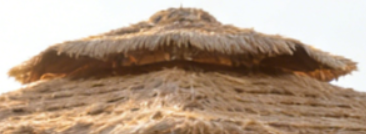 Double Canopy Thatched Umbrella with Ventilation, for Outdoor Lounge and Commercial Patio