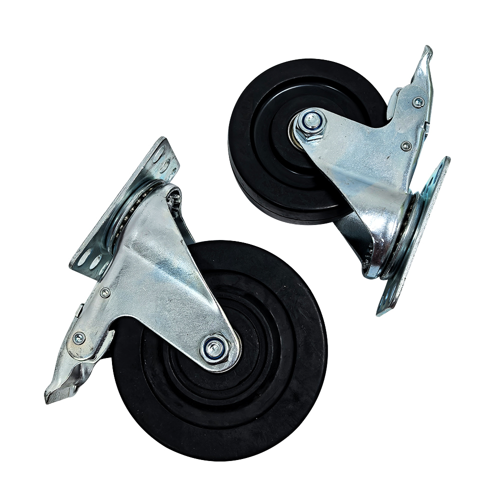 Flat 4 Inch 5 Inch ESD Anti-static Rubber Universal Wheel with Brake