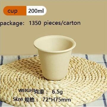Water-Based Barrier Coating Paper Cups in White Bamboo Fiber for Customized and Needs