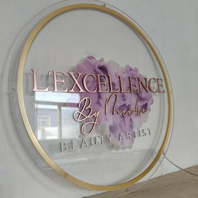 Custom Acrylic Round Laser Cut Service Acrylic Logo 3D Backlit Wall Logo for Indoor Business Sign