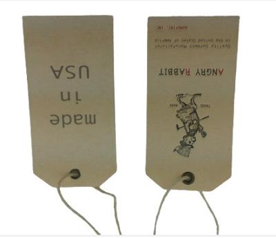 Eco-friendly Marrom Hang Tag Custom Kraft Papel Tags para rótulos de roupas