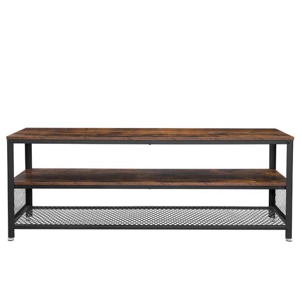 Long TV Stand with Metal Frame, Rustic Industrial Television Stand, Large Television Table, LTV50BX